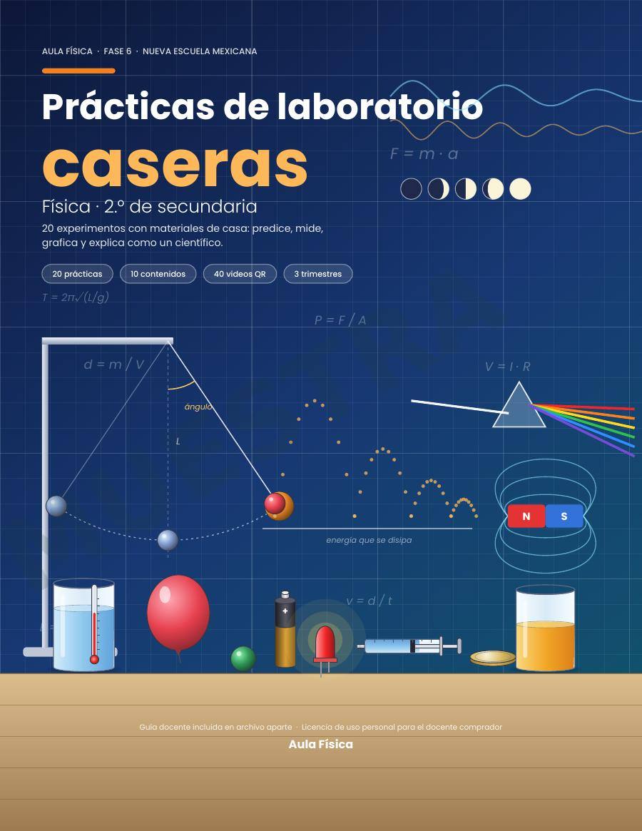 Página de muestra: Cuaderno de experimentos caseros de Física
