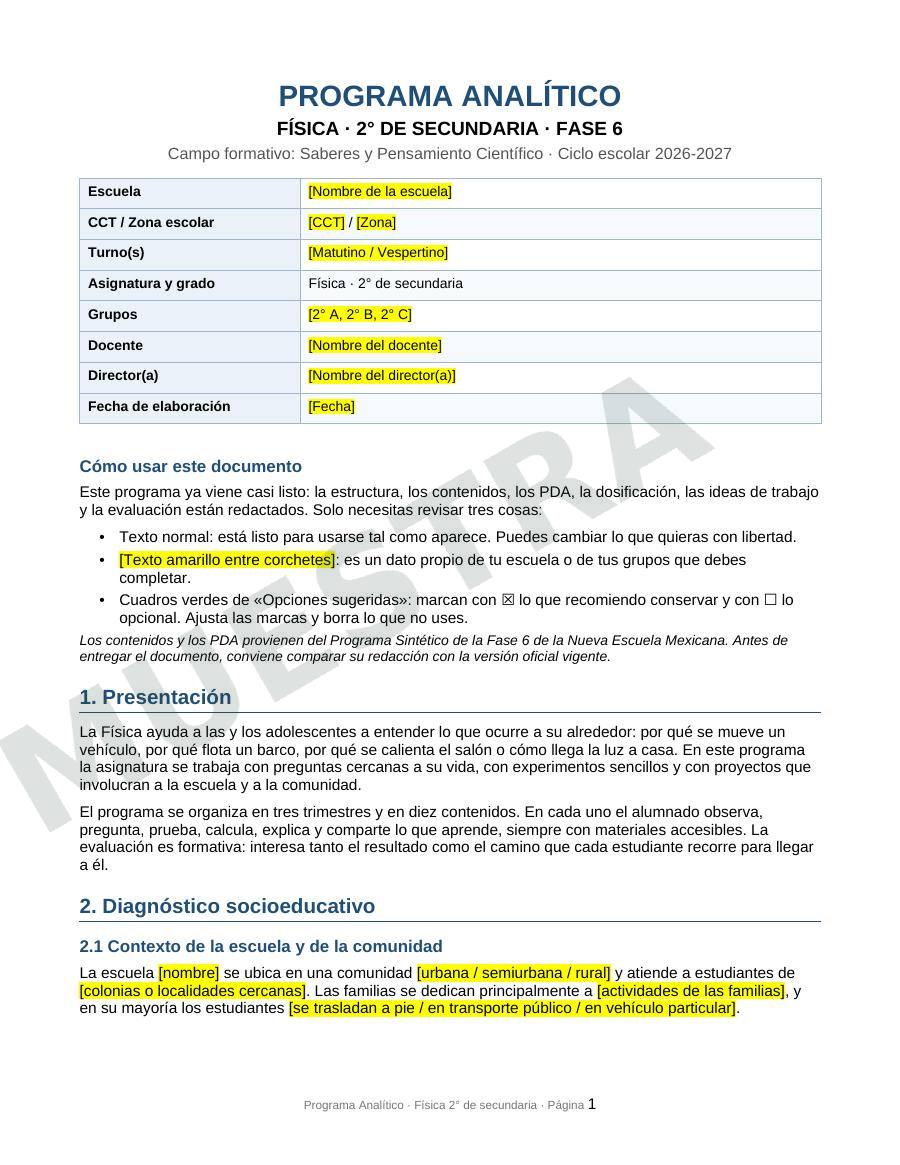 Página de muestra: Paquete completo de Física, 2.º de secundaria