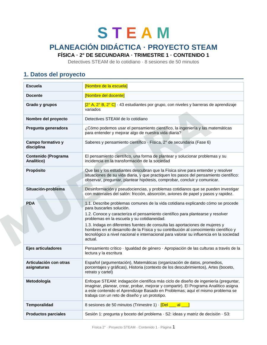 Página de muestra: Paquete completo de Física, 2.º de secundaria
